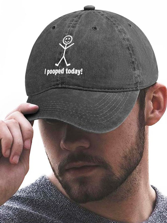 Men's /Women's I Pooped Today Graphic Printing Regular Fit Adjustable Denim Hat