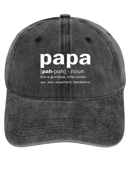 Men's Papa Like A Grandpa Only Cooler See Also Superhero Handsome Funny Adjustable Denim Hat