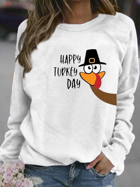 Women's funny Gobble Gobble Thanksgiving Casual Crew Neck Sweatshirt