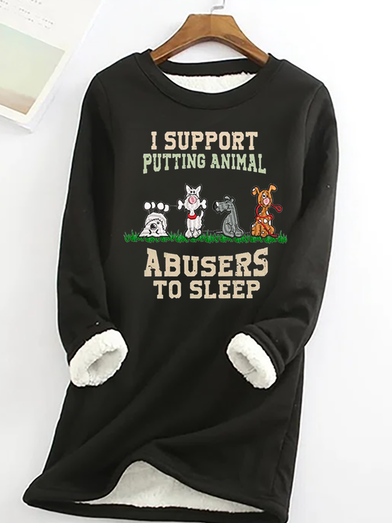 Punish Animal Cruelty Cute Dogs Paw Cotton-Blend Dog Casual Fleece Sweatshirt