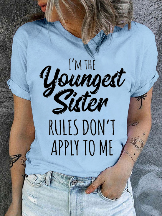 Womens Funny Sister Gift Old Sister Casual Cotton T-Shirt