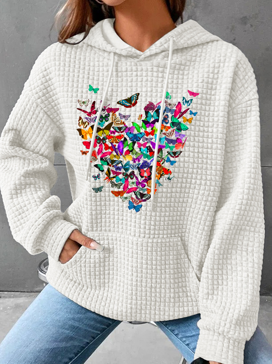 Simple Butterfly Hoodie Loose Hoodie