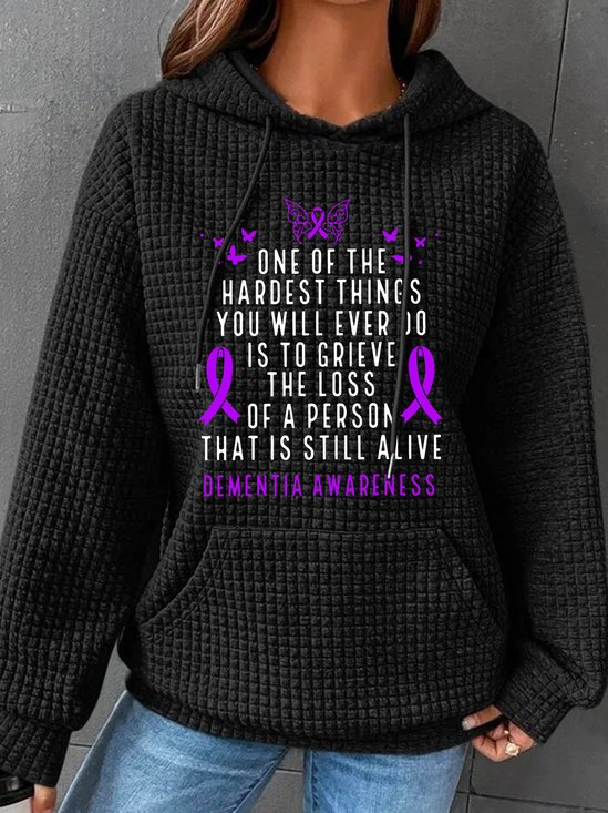 Dementia Awareness Month Butterfly Warrior Alzheimers Simple Loose Hoodie