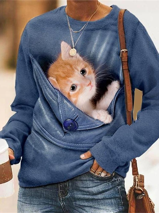 Crew Neck Casual Sweatshirt