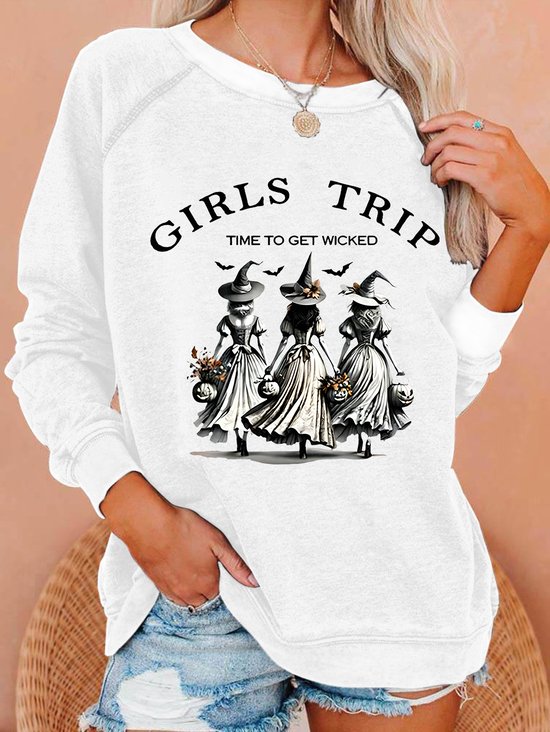 unny Halloween Witch Girls Trip Time To Get Wicked Casual Sweatshirt