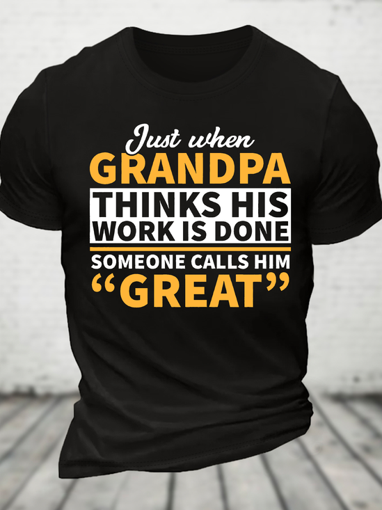 Grandpa Calls Him Great Cotton T-Shirt