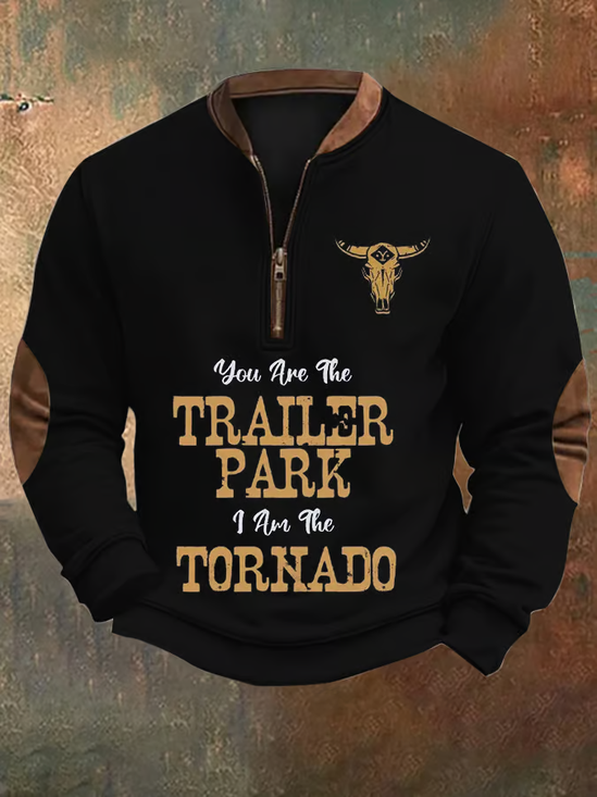 Men's You Need a Ride to the Train Station Zip Collar Sweatshirt