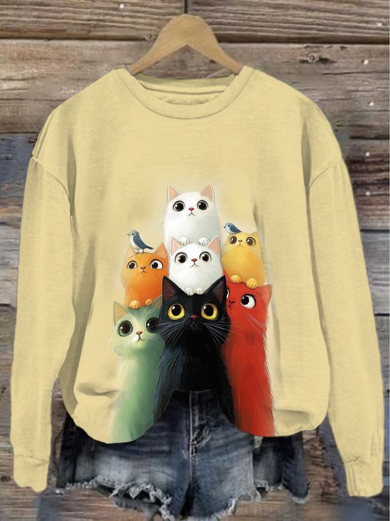 Loose Crew Neck Casual Sweatshirt
