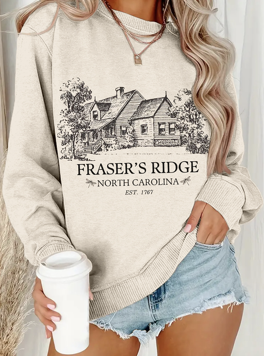 Retro historical inspired comfortable pullover sweatshirt