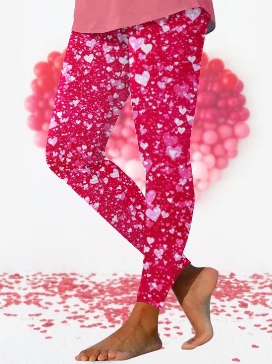 Casual Polka Dots Cotton Leggings