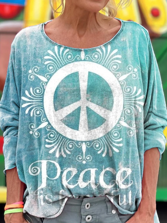 women‘s Casual Cotton Geometric T-Shirt