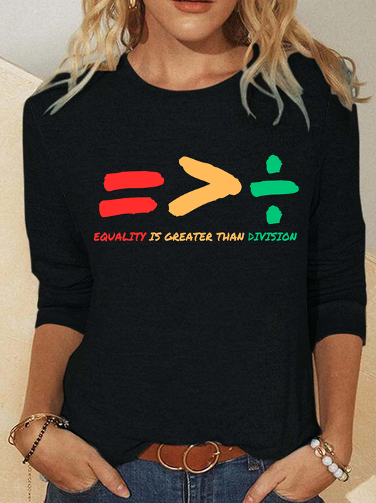 Equality Is Greater Than Division Casual Long Sleeve Shirt