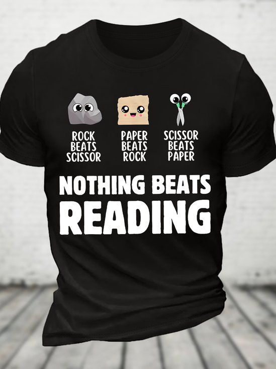 Nothing Beats Reading Librarian Book Bookworm Short Sleeve T-Shirt