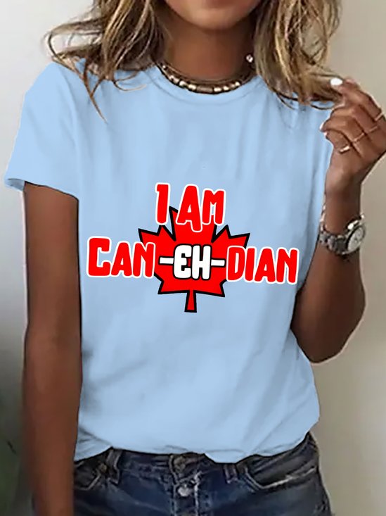 Women's I Am Canadian Patriotic Canadian Casual Short SleeveT-Shirt