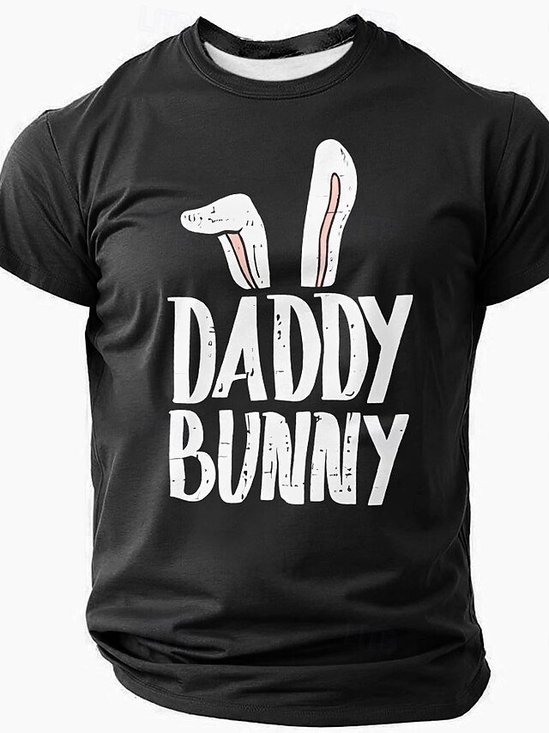 Men's Humor Daddy Bunny Funny Short Sleeve T-shirt