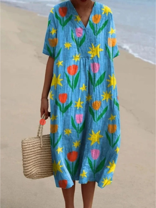 Vacation Regular Fit Dress With No Belt