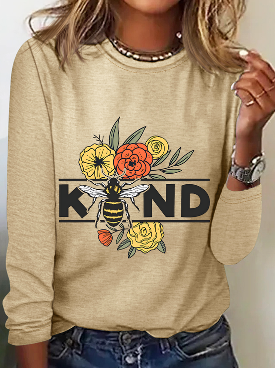Spread Kindness Floral Be Kind Casual Long Sleeve Shirt
