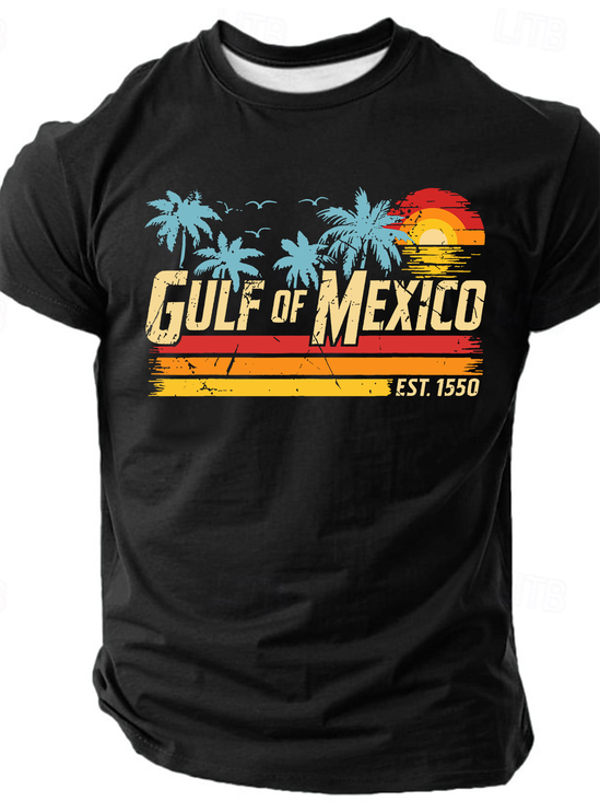 Gulf Of Mexico Forever Retro Vintage Beach Cotton T-Shirt