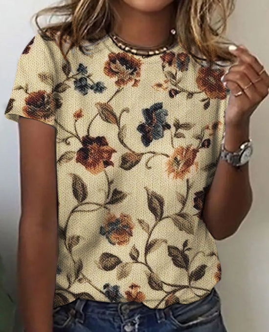 Flowers Vintage Print T-Shirt