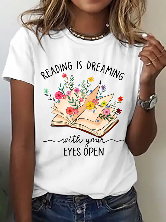 Reading Is Dreaming With Your Eyes Open Cotton T-Shirt