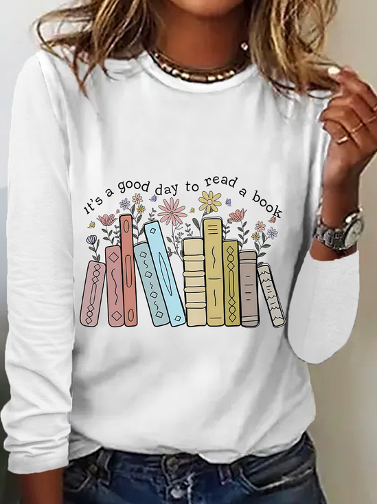 Its A Good Day To Read A Book Casual Long Sleeve Shirt