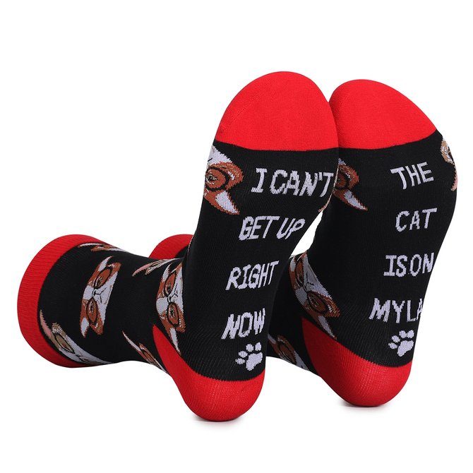 Cat Lover Funny Letter Socks