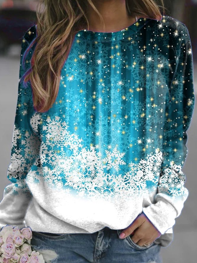 Christmas Abstract Print Casual Sweatshirt