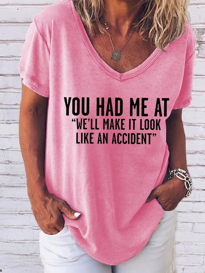Look Like An Accident Funny Casual V Neck T-Shirt