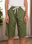 Lace Up Elastic Waistband Loose Summer Short Pant for Women