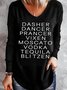 Dasher Dancer Women's Funny Drinking Christmas Casual Shirts & Tops