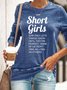 Women's Funny Words Short Girls Sweatshirt