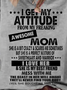 I Get My Attitude From My Freaking Awesome Mom Print Short Sleeve T-shirt