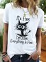 It's Fine I'm fine Everything Is Fine Funny Short Sleeve T-shirt