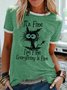 It's Fine I'm fine Everything Is Fine Funny Short Sleeve T-shirt