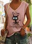 Funny I am Fine Letter Cotton Blends Casual Knit Tank