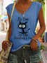 Funny I am Fine Letter Cotton Blends Casual Knit Tank
