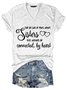 Sisters Side By Side or Miles Apart Sisters Will Always be Connected By Heart Casual Short Sleeve T-Shirt
