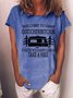 Welcome to Camp Quitcherbitchin Hiking trip Cotton Blends Letter Short Sleeve T-Shirt