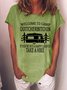Welcome to Camp Quitcherbitchin Hiking trip Cotton Blends Letter Short Sleeve T-Shirt