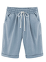 Lace Up Elastic Waistband Loose Summer Short Pant for Women