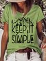 Women's Keep It Simple Camping Letter Casual Short Sleeve T-Shirt