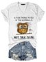 Funny Owl A Fun Thing To Do In The Morning Is Not Talk To Me V Neck Cotton Blends Short Sleeve T-Shirt