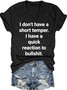 Womens Funny Letter Casual Short Sleeve T-Shirt