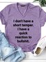 Womens Funny Letter Casual Short Sleeve T-Shirt