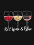 Red Wine Blue Independence Day Top