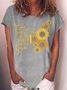 Womens Make You Heart The Prettiest Thing About You Butterfly Flower Print Casual T-Shirt