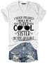 Womens Funny Super Cool Sister V Neck T-Shirt