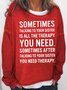 Women's Funny Sister Letters Casual Sweatshirt