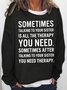 Women's Funny Sister Letters Casual Sweatshirt
