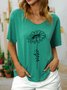 Women Funny Sister cursive type sunflower Cotton-Blend T-Shirt